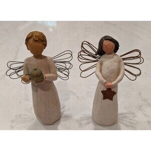 Willow Tree DEMDACO Lot of 2 Figures "Angel of Light" & "Angel of the Kitchen"